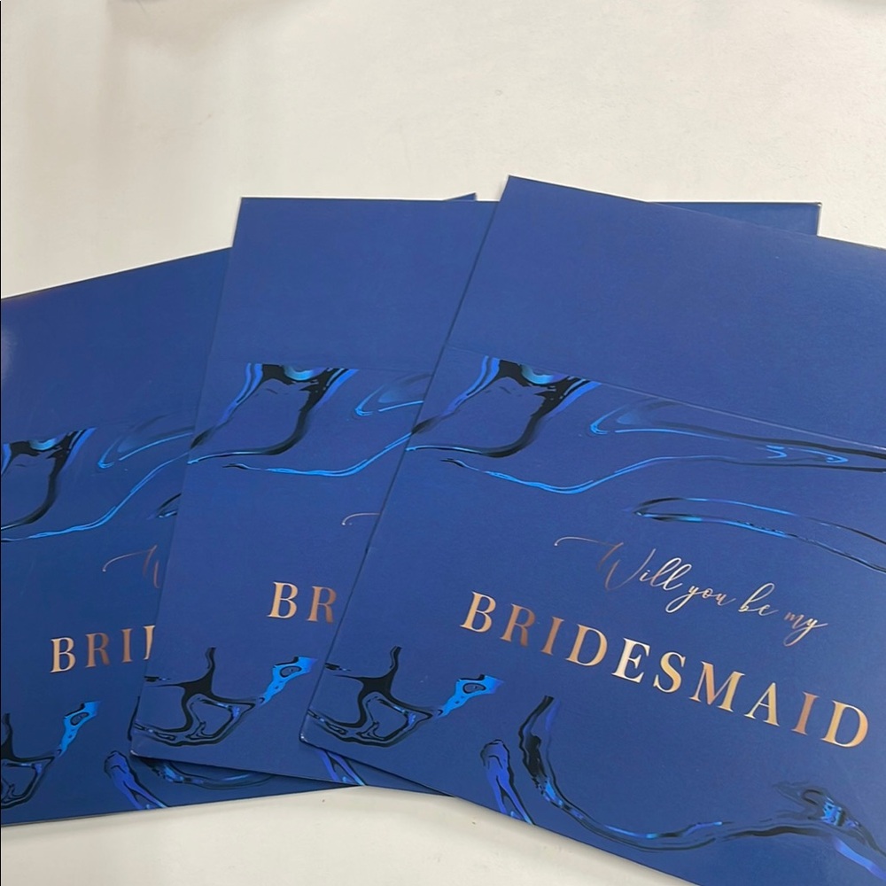Will you be my Bridesmaid? Blue gift boxes.